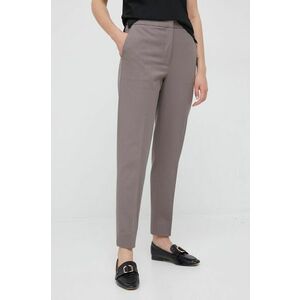 Nohavice Calvin Klein dámske, fialová farba, cigaretový strih, stredne vysoký pás vyobraziť