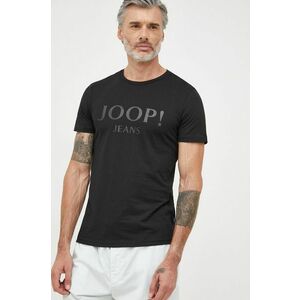 Bavlnené tričko Joop! čierna farba, jednofarebné vyobraziť