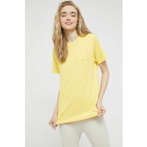 Bavlnené tričko Tommy Jeans žltá farba, vyobraziť