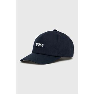 Bavlnená čiapka BOSS Boss Casual tmavomodrá farba, s nášivkou vyobraziť