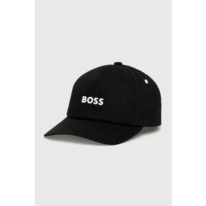 Bavlnená čiapka BOSS Boss Casual čierna farba, s nášivkou vyobraziť