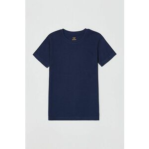 Detské bavlnené tričko OVS (2-pak) tmavomodrá farba, jednofarebné vyobraziť