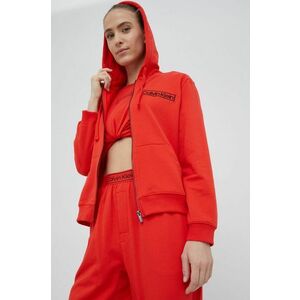 Mikina Calvin Klein Underwear dámska, červená farba, s nášivkou vyobraziť