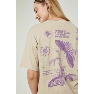 Bavlnené tričko Medicine béžová farba, vyobraziť