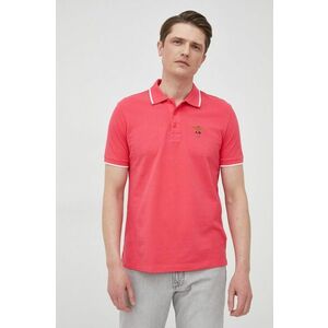 Bavlnené polo tričko Aeronautica Militare ružová farba, jednofarebné vyobraziť