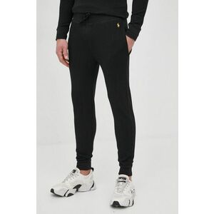 Nohavice Polo Ralph Lauren pánske, čierna farba, jednofarebné vyobraziť