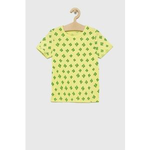 Detské bavlnené tričko Name it zelená farba, vzorovaný vyobraziť