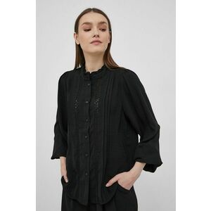 Košeľa JDY dámska, čierna farba, regular, so stojačikom vyobraziť
