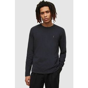 Bavlnené tričko s dlhým rukávom AllSaints čierna farba, jednofarebné vyobraziť