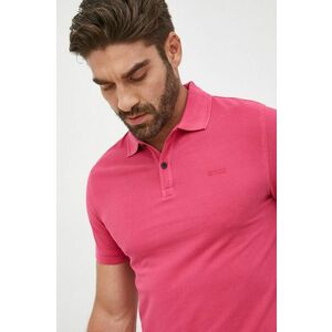 Bavlnené polo tričko BOSS Boss Casual fialová farba, jednofarebné, vyobraziť