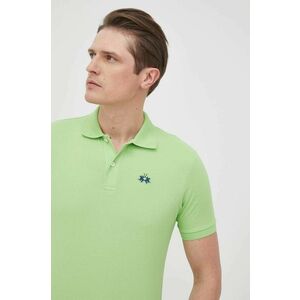 Bavlnené polo tričko La Martina zelená farba, jednofarebné vyobraziť
