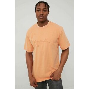 Bavlnené tričko Karl Kani oranžová farba, s nášivkou vyobraziť