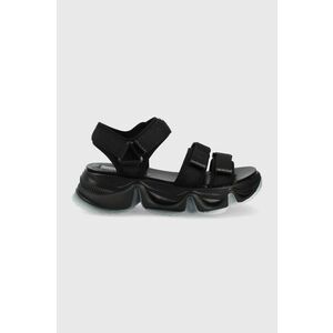 Sandále Steve Madden Chakra dámske, čierna farba, na platforme vyobraziť