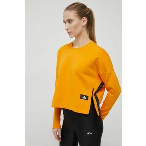 Mikina adidas Performance HG6253 dámska, oranžová farba, jednofarebná vyobraziť