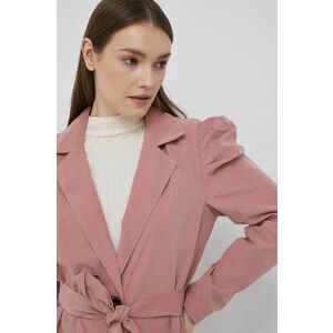 Kabát JDY dámsky, ružová farba, prechodný, vyobraziť