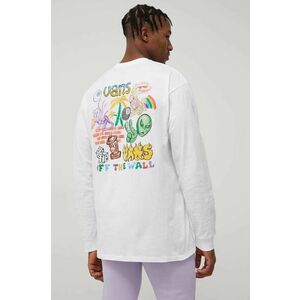 Bavlnené tričko s dlhým rukávom Vans Crayola biela farba, s potlačou vyobraziť