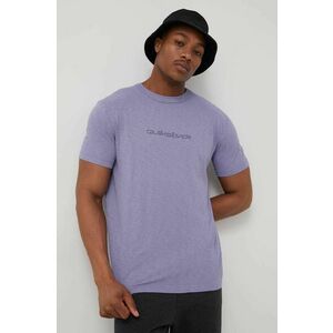 Bavlnené tričko Quiksilver fialová farba, s potlačou vyobraziť