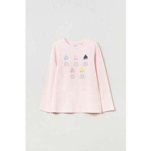 Detská bavlnená košeľa s dlhým rukávom OVS ružová farba, vyobraziť