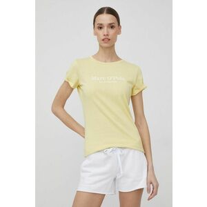 Bavlnené tričko Marc O'Polo žltá farba, vyobraziť