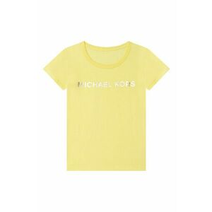 Detské bavlnené tričko Michael Kors žltá farba, vyobraziť