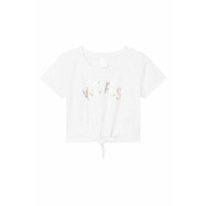 Detské bavlnené tričko Michael Kors biela farba, vyobraziť