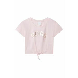 Detské bavlnené tričko Michael Kors ružová farba, vyobraziť