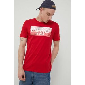 Bavlnené tričko Produkt by Jack & Jones červená farba, s potlačou vyobraziť