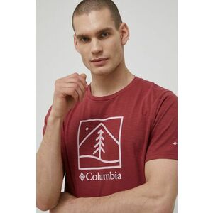 Bavlnené tričko Columbia červená farba, s potlačou vyobraziť