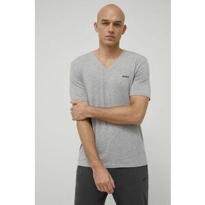 Tričko BOSS pánske, šedá farba, jednofarebné vyobraziť