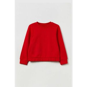 Detská bavlnená mikina OVS červená farba, jednofarebná vyobraziť