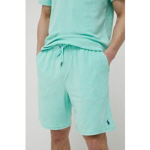 Pyžamové šortky Polo Ralph Lauren pánske, zelená farba, jednofarebná vyobraziť