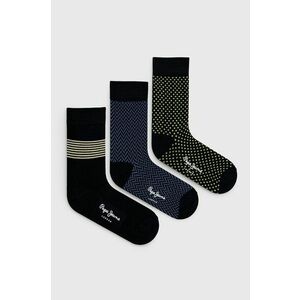 Ponožky Pepe Jeans Fliro (3-pak) pánske, čierna farba vyobraziť