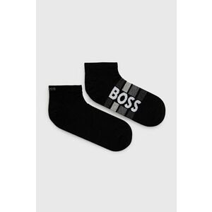 Ponožky BOSS (2-pak) pánske, čierna farba vyobraziť