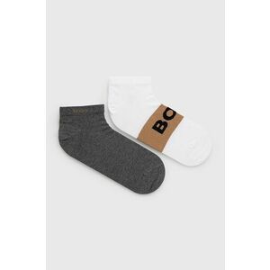 Ponožky BOSS (2-pak) pánske, šedá farba vyobraziť