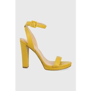 Kožené sandále Guess Kalare žltá farba vyobraziť