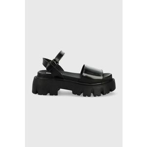 Kožené sandále Steve Madden Sintia dámske, čierna farba, na platforme vyobraziť