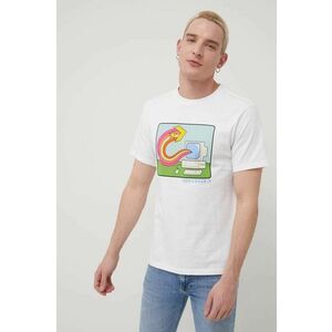 Bavlnené tričko Converse biela farba, s potlačou vyobraziť
