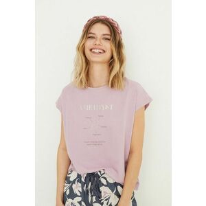 Pyžamové tričko women'secret fialová farba, bavlnená vyobraziť