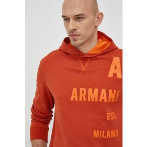 Mikina Armani Exchange pánska, oranžová farba, s potlačou vyobraziť
