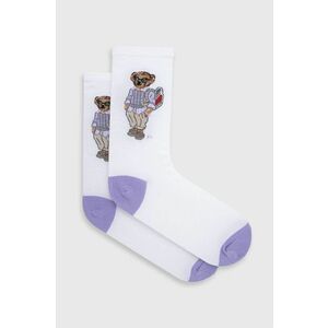 Ponožky Polo Ralph Lauren dámske, biela farba vyobraziť