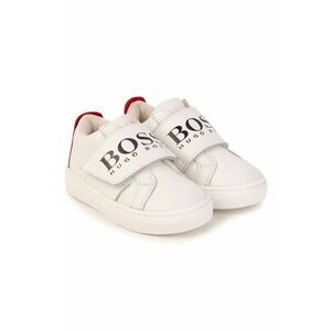 Detské kožené topánky BOSS biela farba vyobraziť