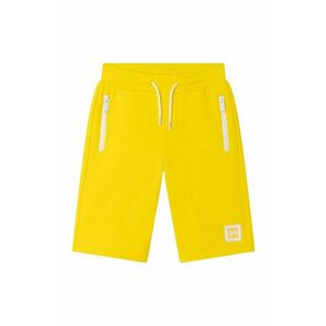 Detské krátke nohavice BOSS žltá farba, nastaviteľný pás vyobraziť