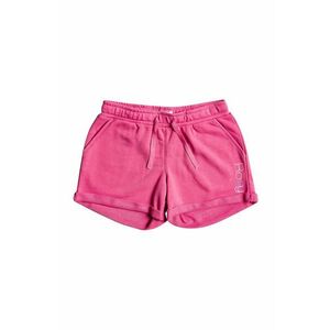 Detské krátke nohavice Roxy ružová farba, jednofarebné, nastaviteľný pás vyobraziť