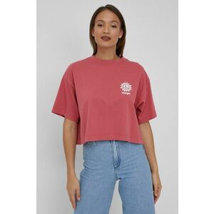 Bavlnené tričko Wrangler ružová farba, vyobraziť