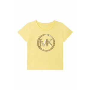 Detské bavlnené tričko Michael Kors žltá farba, vyobraziť