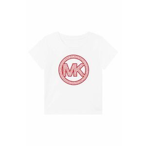 Detské bavlnené tričko Michael Kors biela farba, vyobraziť