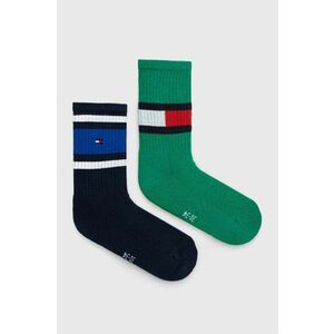 Detské ponožky Tommy Hilfiger (2-pak) zelená farba vyobraziť