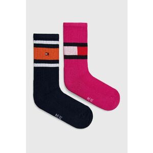 Detské ponožky Tommy Hilfiger (2-pak) fialová farba vyobraziť