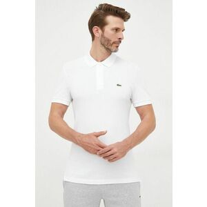 Polo tričko Lacoste pánske, biela farba, jednofarebné vyobraziť