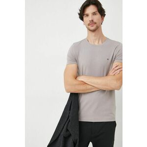 Tričko Tommy Hilfiger pánske, šedá farba, jednofarebné vyobraziť